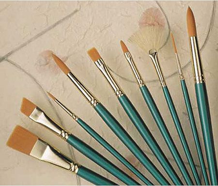 Lauren Golden Synthetic Watercolor & Acrylic Brushes, Liners, 2