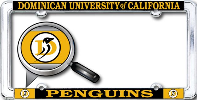 Dominican University of California Penguins Thin Dome License Plate Frame