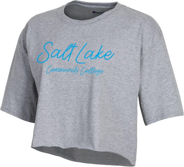Salt Lake Community Champion Crop Oxford Tee Script Salt Lake Community