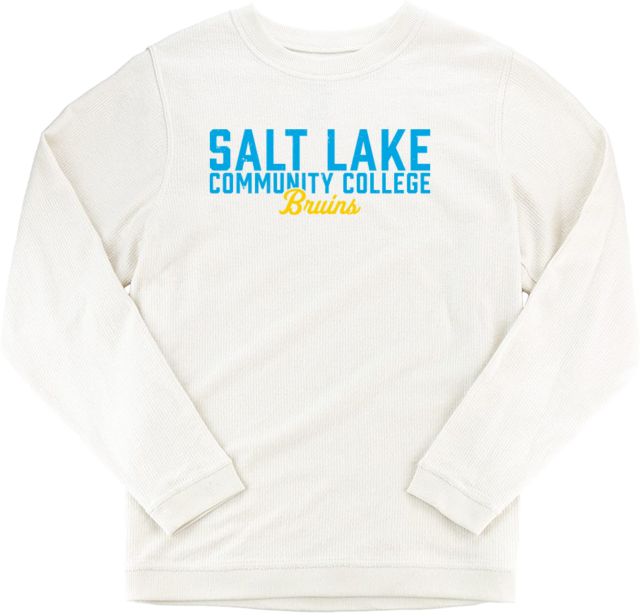 Salt Lake Comm College Boxercraft Cream Corded Crew Mascot head
