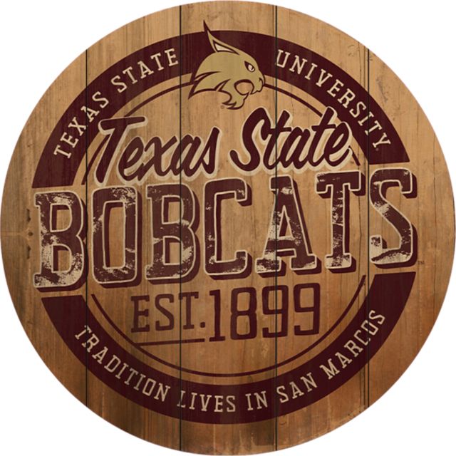 Texas State University Barrel Top Wall Mount 26''x26'' - ONLINE ONLY