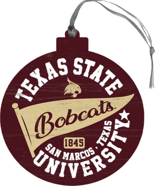 Texas State University Bobcats Round Ornament