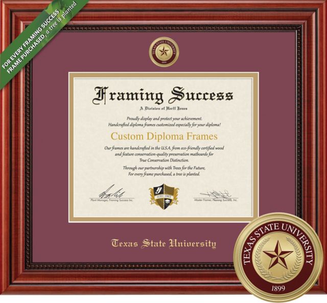 Texas State University Millennium 11 x 14 Diploma with Double Mat and Medallion - ONLINE ONLY