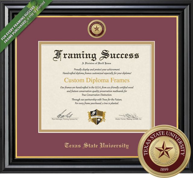 Texas State University Coronado 11 x 14 Diploma with Double Mat and Medallion - ONLINE ONLY