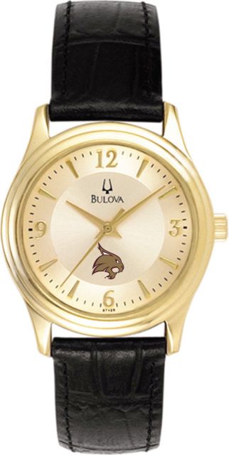 Bulova Ladies' Gold and Leather Watch - ONLINE ONLY