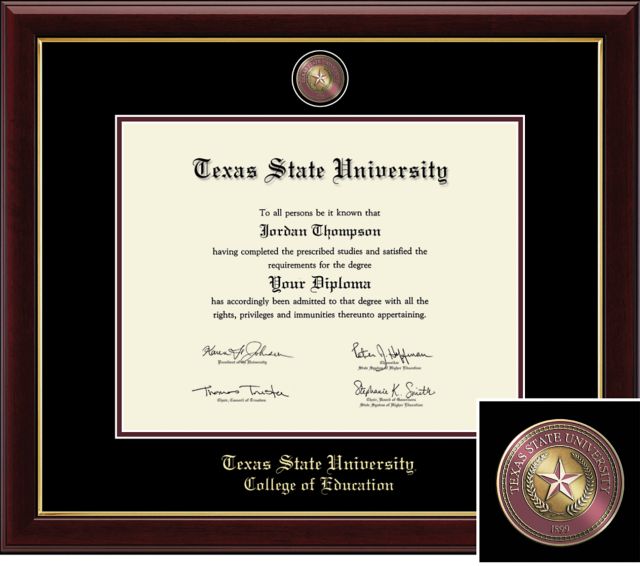 Church Hill Classics Presidential Diploma Frame. College Of Education. Bachelors, Masters, PhD (Online Only)