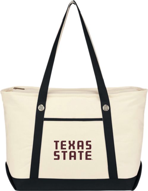 Texas State University Canvas Zippered Tote Bag