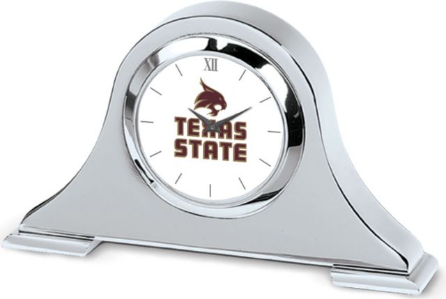 CSI Silver Napoleon Desk Clock With Colored Medallion - ONLINE ONLY