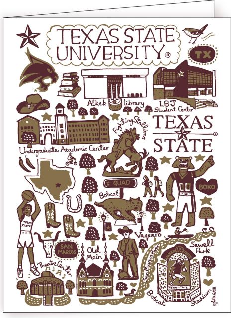 Texas State University 10 Pack Notecards