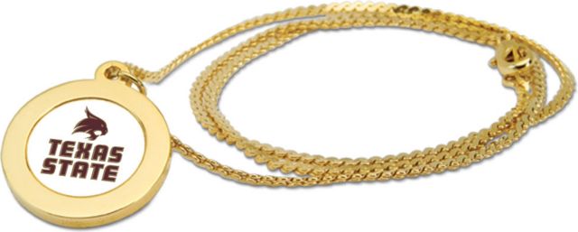 CSI Gold Pendant Necklace With Colored Medallian - ONLINE ONLY