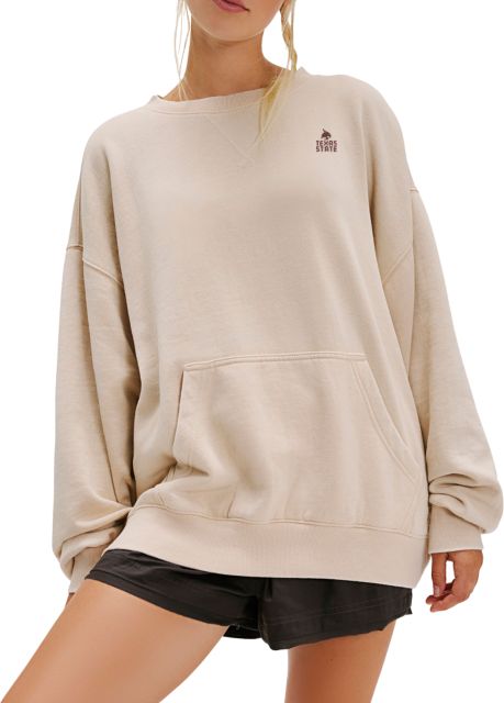 Texas State Free People Womens Slow it down Pullover Texas State Wordmark Stacked