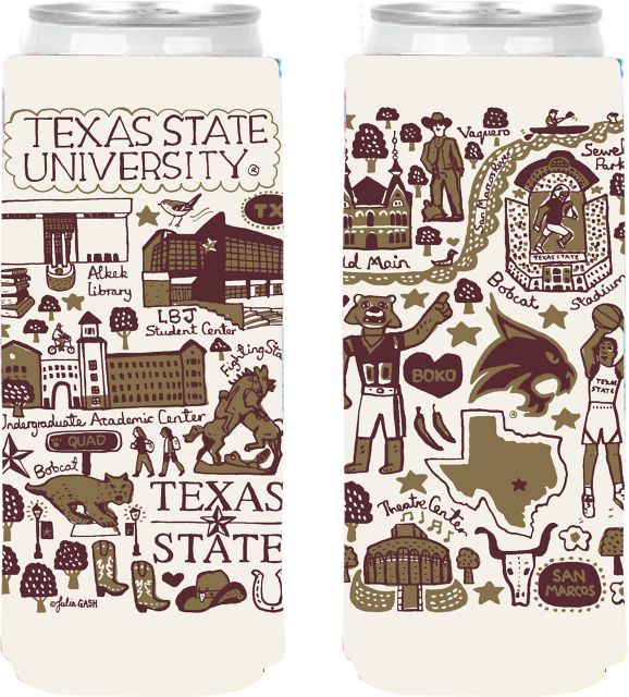 Texas State University Slim Can Coozie