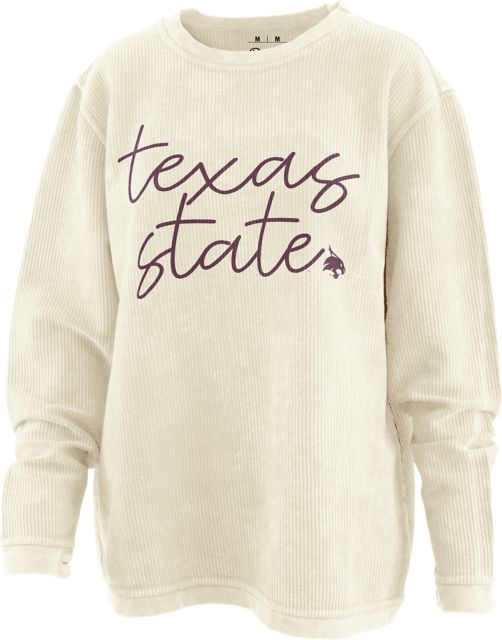 Texas State University Bobcats Women's Cord Crewneck Sweatshirt
