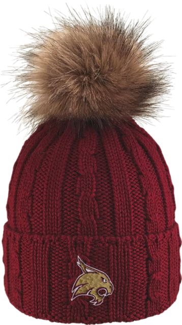Texas State University Bobcats Women's Fur Pom Beanie