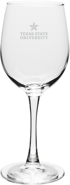 Texas State University 12 oz Wineglass