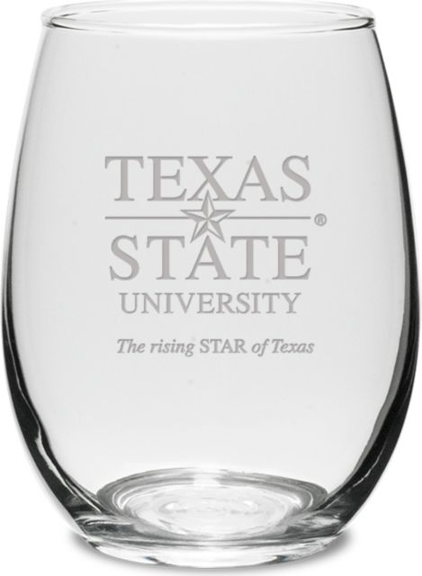Texas State University 15 oz. Stemless Wine Glass