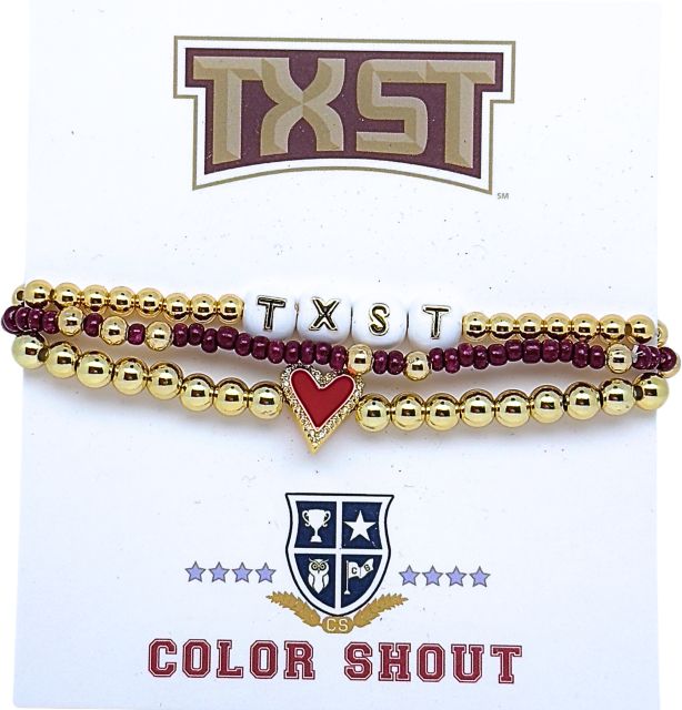 Texas State University Love Stack Bracelet Set