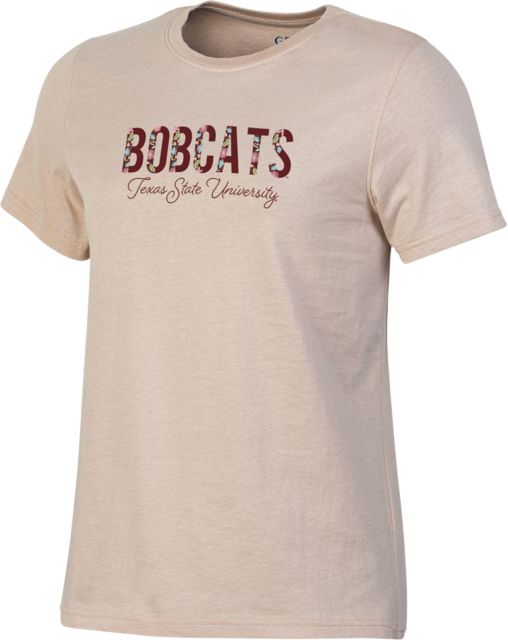 Texas State University Bobcats Flower Women's Short Sleeve T-Shirt