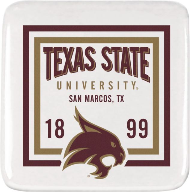 Texas State University Bobcats Square Magnet