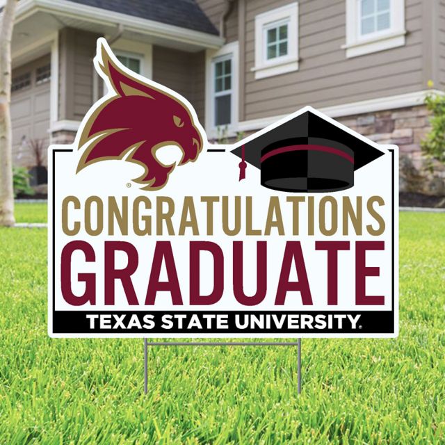 Texas State University Grad 22 x 19 Lawn Sign