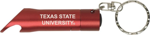 Texas State University Keychain with Bottle Opener Flashlite