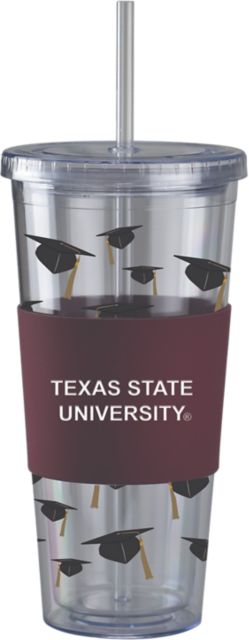 Texas State University Acrylic Tumbler with Straw