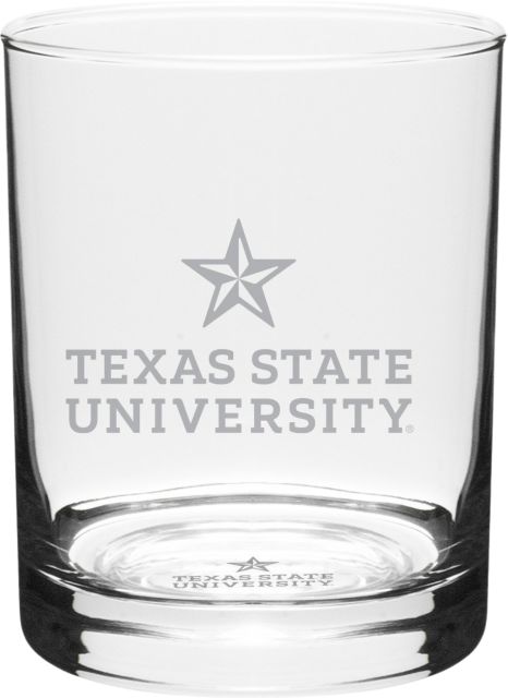 Texas State University 14 oz. Double Old Fashioned Glass