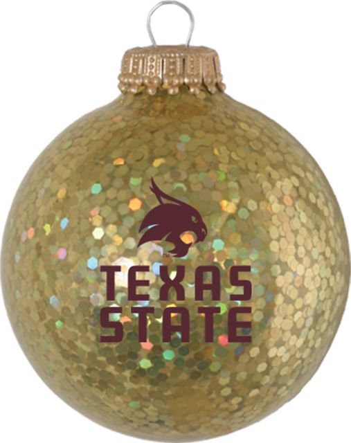 Texas State University Bobcats Sparkle Ball Ornament