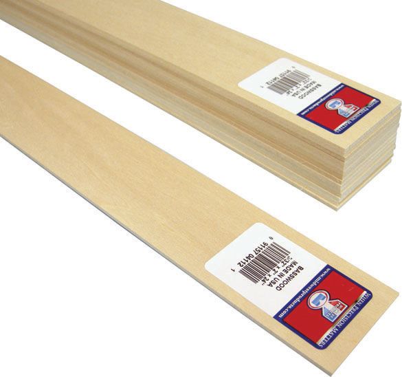 Midwest Products Basswood Sheets - 5 Pieces, 1/4 x 4 x 24