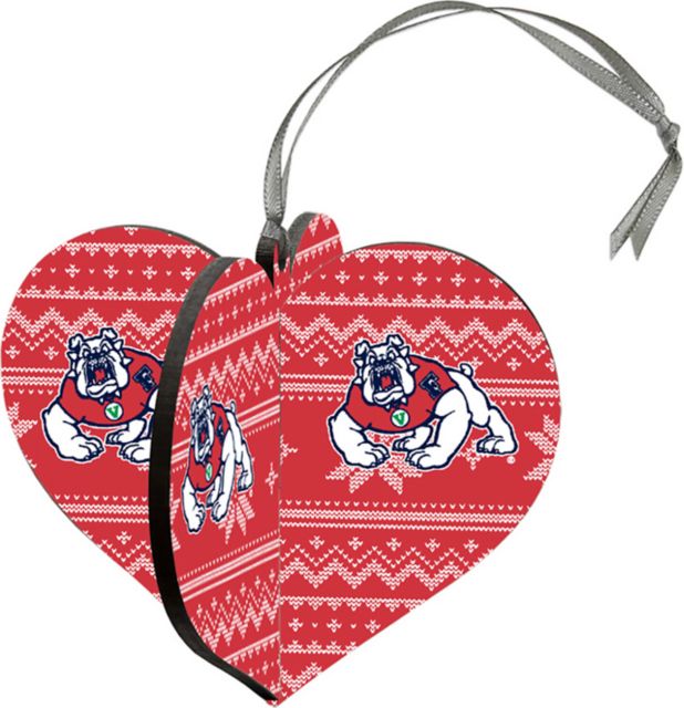 Fresno State 3D Heart Ornament