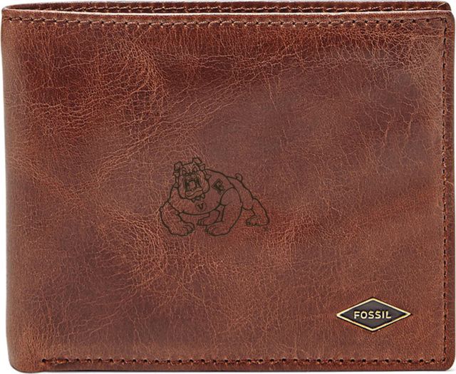Fossil Leather Ryan RFID Flip ID Bifold - Dark Brown - ONLINE ONLY