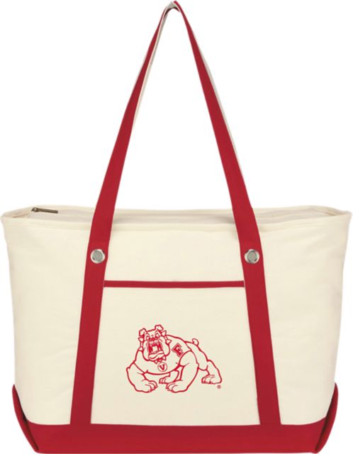 Fresno State Bulldogs Canvas Zipper Tote Bag