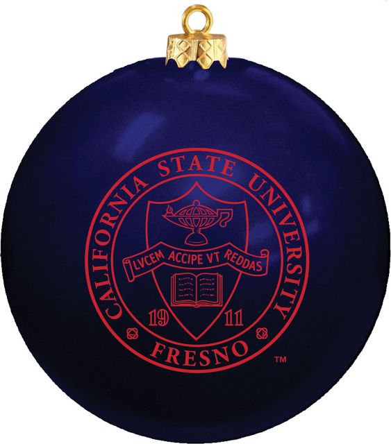 Fresno State Round Shatterproof Ornament