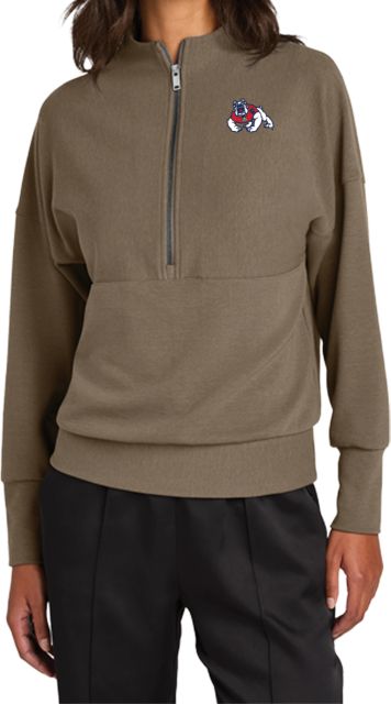 Fresno State Mercer+Mettle Womens Taupe 1/4 Zip