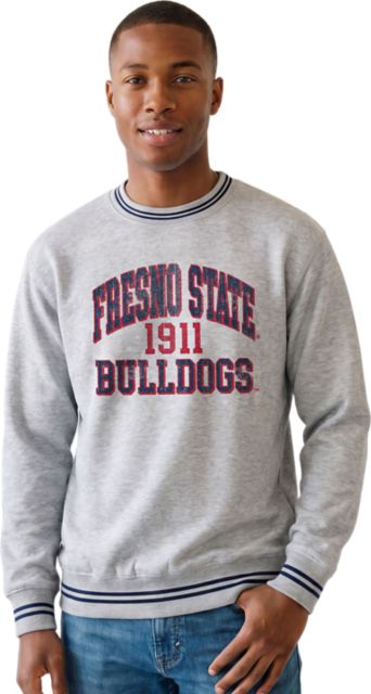 Fresno State Striped Ribbed Crewneck Sweatshirt