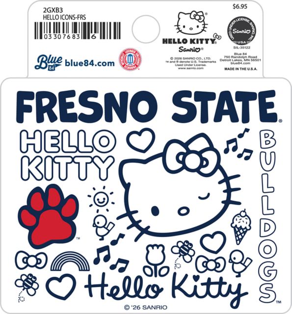 Fresno State Hello Kitty Full Size Sticker