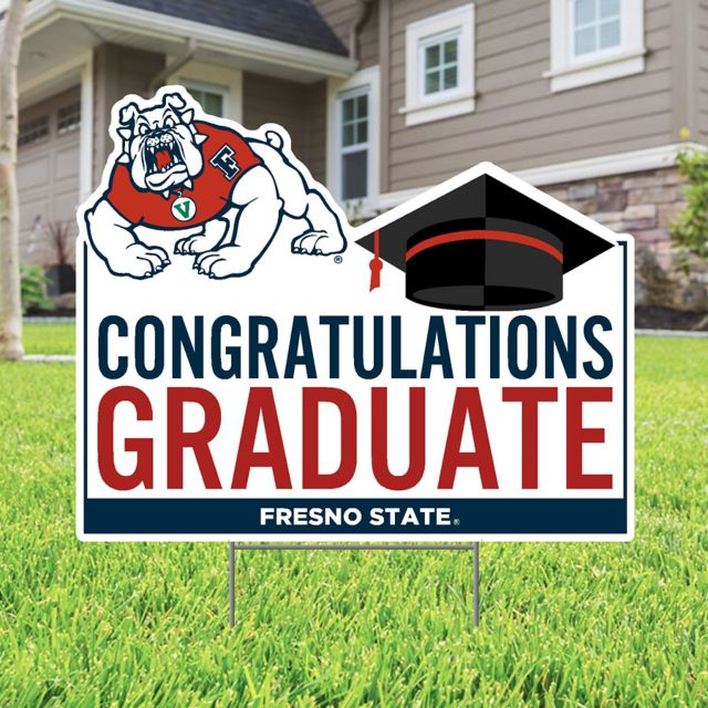 Fresno State Grad 22 x 19 Lawn Sign