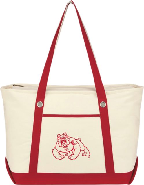 Fresno State Bulldogs Canvas Zipper Tote Bag