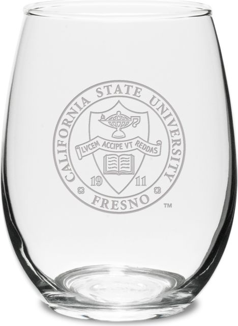 California State University Fresno 15 oz. Stemless Wine Glass