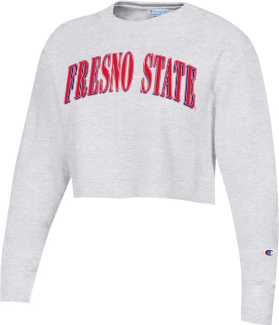 Fresno State Women's Reverse Weave Cropped Crewneck Sweatshirt