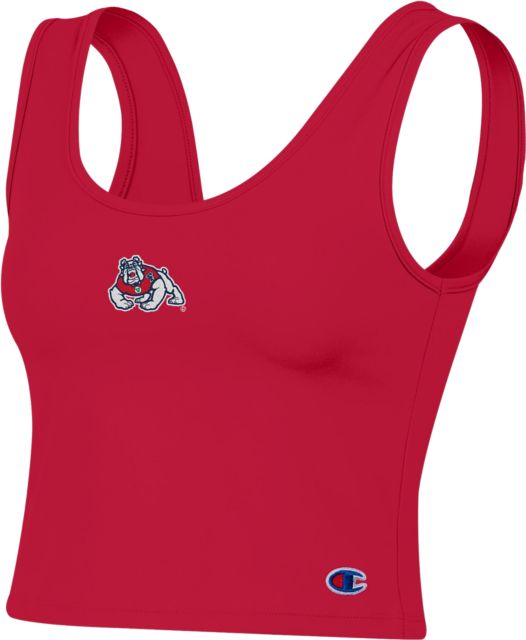 Fresno State Bulldogs Women's Scoop Neck Crop Tank Top