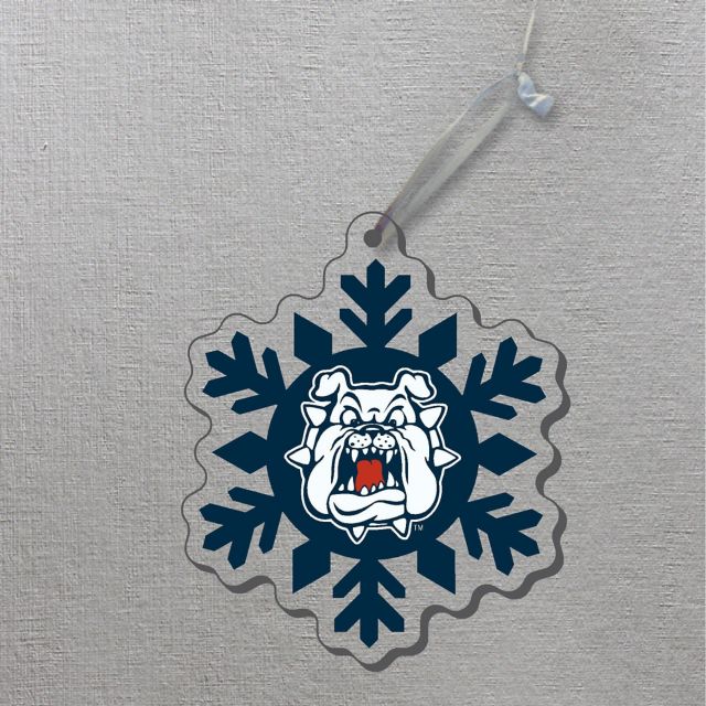 California State University Fresno 3"x4" Glass Ornament