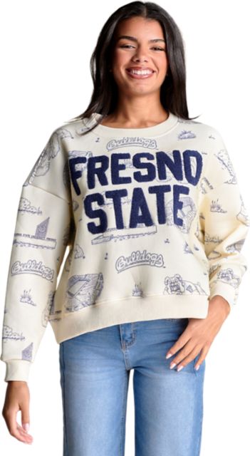 Fresno State Women's Team Toile Crewneck Sweatshirt