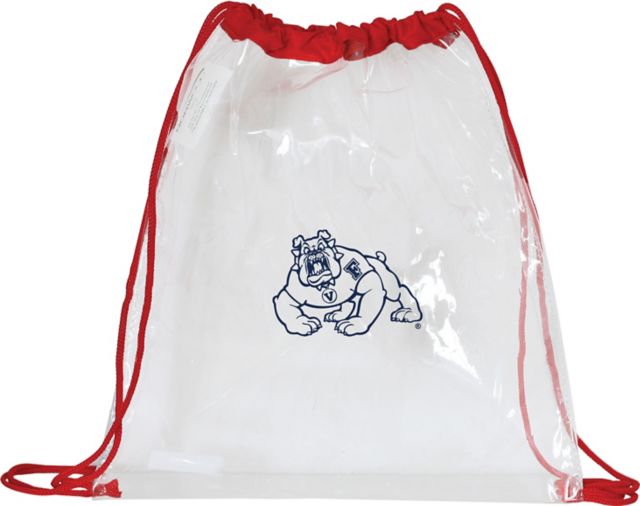 California State University Fresno 12 x 12 Clear Drawstring Tote Bag