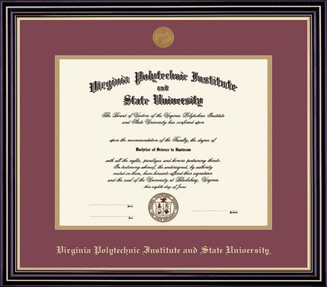 Virginia Tech Diploma Frames