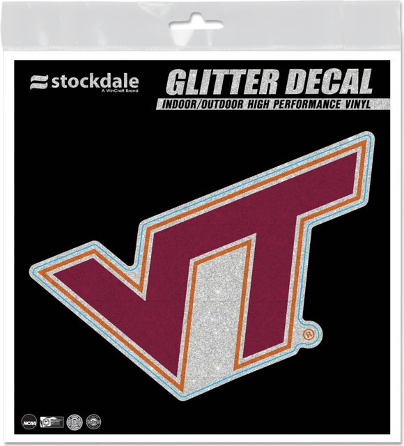 Virginia Tech 6x6 in. Glitter Decal