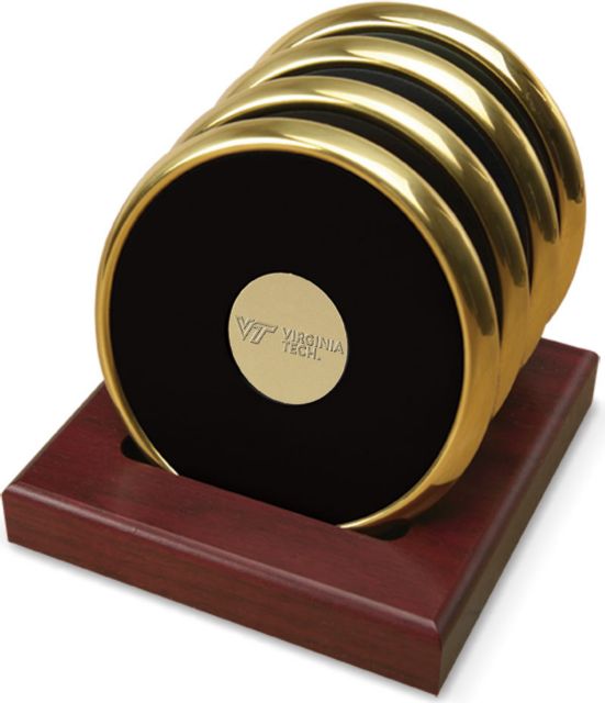 Four Round Gold Coasters - ONLINE ONLY