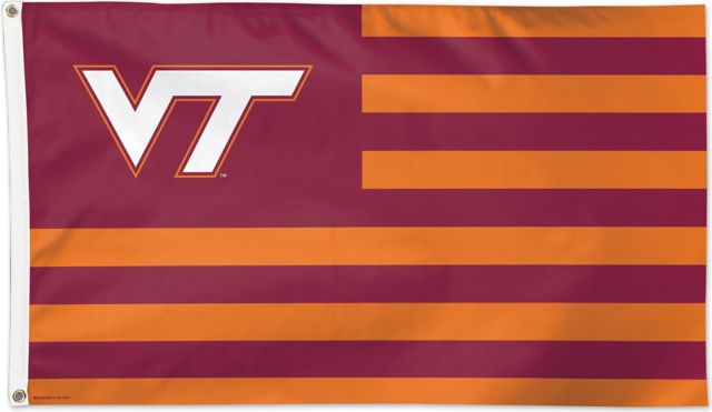 Virginia Tech 3'X5' Deluxe Flag-Stars And Stripes  - ONLINE ONLY