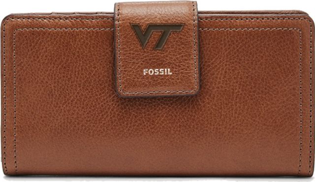Fossil Leather Logan RFID Tab Clutch - Brown - ONLINE ONLY