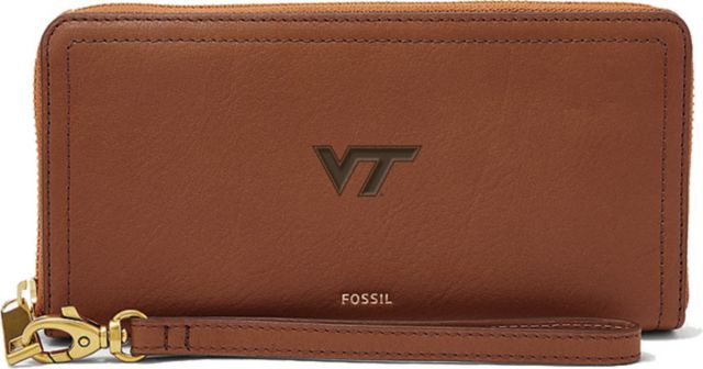 Fossil Leather Logan RFID Zip Around Clutch - Brown - ONLINE ONLY
